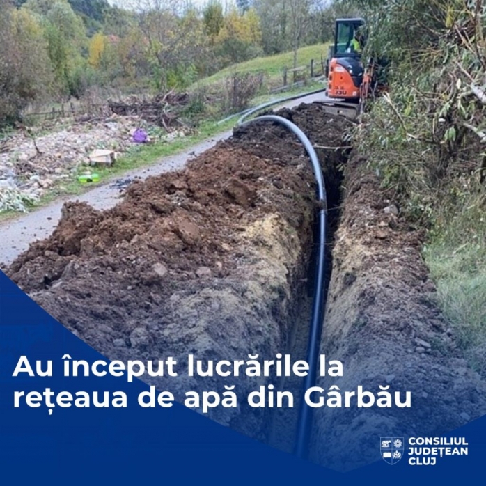 Au început lucrările de alimentare cu apă a localității Gârbău din Cluj.